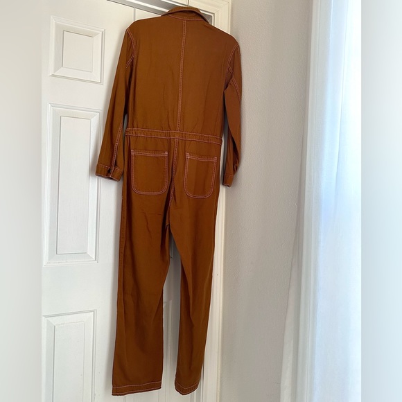✨New ABERCROMBIE & FITCH Utility Jumpsuit Camel Small - Picture 4 of 9